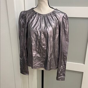 Derek Lam Metallic Gray Blouse